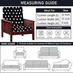 HOTKEI Polka Dot Pack of 2 Sofa seat Cover Elastic Stretchable Sofa seat Set Cover Protector for Wooden Sofa seat Cushion Stretchable Cloth Cover 1 Seater 21"x 21"