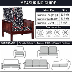 HOTKEI Warli Print Pack of 2 Sofa seat Cover Elastic Stretchable Sofa seat Set Cover Protector for Wooden Sofa seat Cushion Stretchable Cloth Cover 1 Seater 21"x 21"