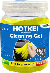 HOTKEI Half Kg (Lemon 500 Gm) Multipurpose Car Ac Vent Interior Dashboard Dust Dirt Cleaning Cleaner Slime Gel Jelly Putty Kit For Keyboard Electronic Gadgets Cleaning Kit Car Vehicle Interior Cleaner