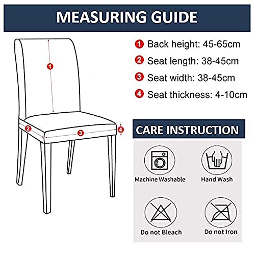 HOTKEI Pack of 2 Blue Diamond Printed Elastic Stretchable Dining Table Chair Cover Seat Cover Protector Slipcover for Dining Table Chair Covers Stretchable 1 Piece Set of 2 Seater