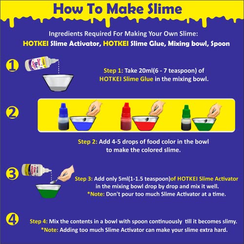 HOTKEI DIY Magic Slime Making Kit Activator 1 Glue 3 P4
