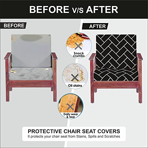 HOTKEI Black Brick [Set of 6] Sofa seat Cover Elastic Stretchable Sofa seat Set Cover Protector for Wooden Sofa seat Cushion Stretchable Cloth Cover 3 Seater [21"x 21"]