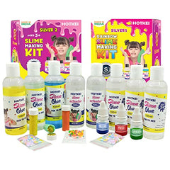 HOTKEI (Make 30+ Slime) Multicolor Scented DIY Magic Toy Slimy Slime Activator Glue Gel Jelly Putty Making kit Set Toy for Boys Girls Kids Slime Activator Making Kit 6 Glue & 2 Activator Bottle