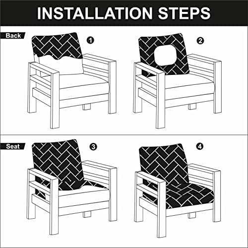 HOTKEI Black Brick [Set of 6] Sofa seat Cover Elastic Stretchable Sofa seat Set Cover Protector for Wooden Sofa seat Cushion Stretchable Cloth Cover 3 Seater [21"x 21"]