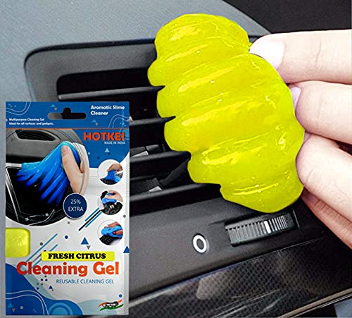 HOTKEI Lemon Scented Multipurpose Car Interior Ac Vent Keyboard Laptop Dirt Dust Cleaner Cleaning Gel Kit Jelly for Car Dashboard Keyboard Computer Electronics Gadgets Cleaning Cleaner Kit