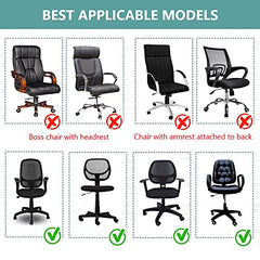 HOTKEI Set of 25 (2 Piece Chair Cover) Polycotton Stretchable Elastic Removable Washable Black Office Computer Rotating Chair Seat Covers Slipcover Cushion Protector for Office Chair