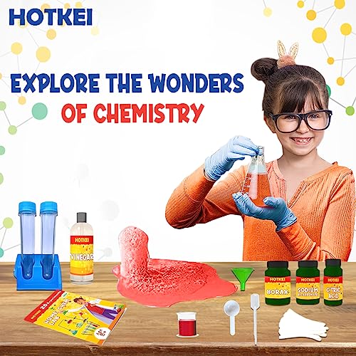 HOTKEI Educational Chemistry Science Experiment Kit Games Gift Toys for Kids Boy Girl Aged 8 10 12 Year STEM Scientific Lab Kit Project Toy Birthday Gifts for Boys Girls Home Chem Lab Toy Science Kit