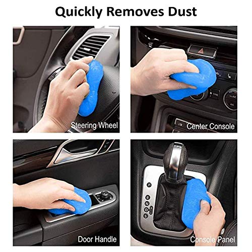 HOTKEI (Big Size - Pack of 2) Aqua Scented Multipurpose Car Interior Ac Vent Keyboard Laptop Dust Cleaning Cleaner Kit Slime Gel Jelly for Car Dashboard Keyboard Computer Electronics Gadgets (200gm)