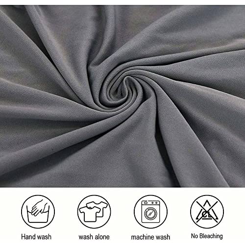 HOTKEI (Pack of 6 Dark Grey Color Elastic Stretchable Dining Table Chair Seat Cover Protector Slipcover for Dining Table Chair Covers Stretchable 1 Piece Pack of 6 Seater, Polyester Blend
