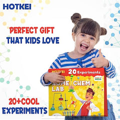HOTKEI Educational Chemistry Science Experiment Kit Games Gift Toys for Kids Boy Girl Aged 8 10 12 Year STEM Scientific Lab Kit Project Toy Birthday Gifts for Boys Girls Home Chem Lab Toy Science Kit