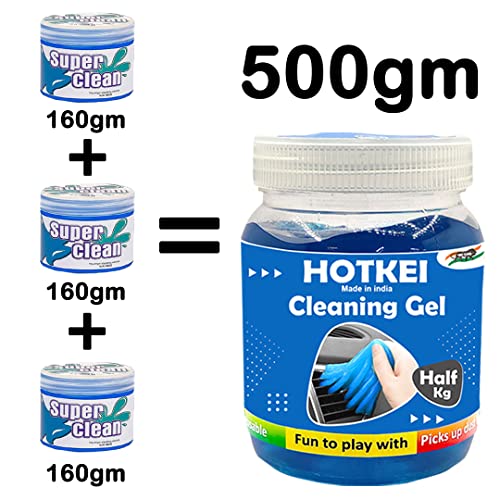 HOTKEI Half Kg (500 Gm) Multipurpose Car Ac Vent Interior Dashboard Dust Dirt Cleaning Cleaner Slime Gel Jelly Putty Kit for Car Keyboard Electronic Gadgets Cleaning Kit Car Vehicle Interior Cleaner