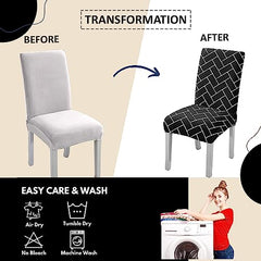 HOTKEI Pack of 1 Black Brick Print Elastic Stretchable Dining Table Chair Cover Seat Cover Protector Slipcover for Dining Table Chair Covers Stretchable 1 Piece Set of 1 Seater